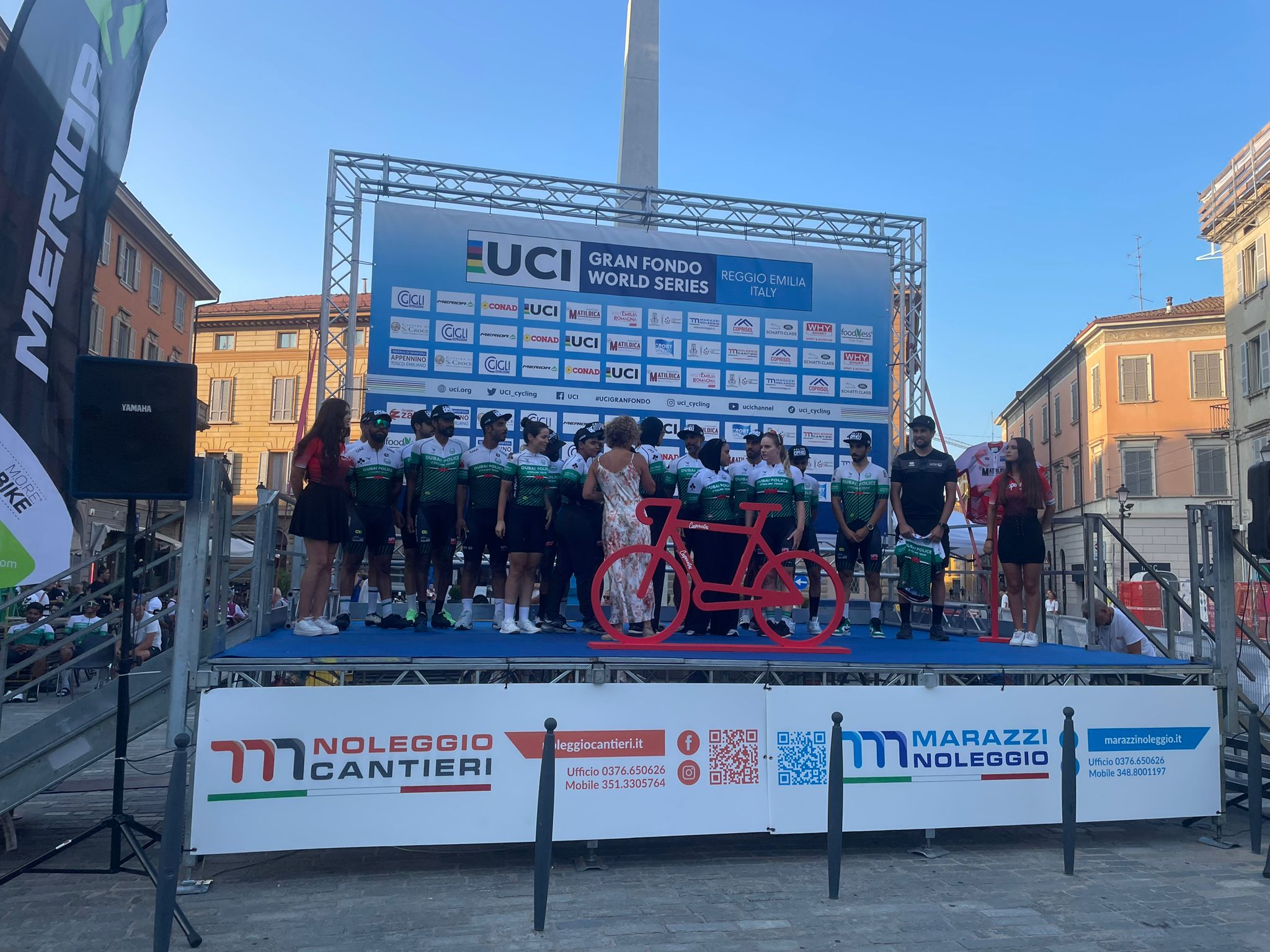 Presentation of Reggio Emilia Teams at Granfondo Matildica Merida